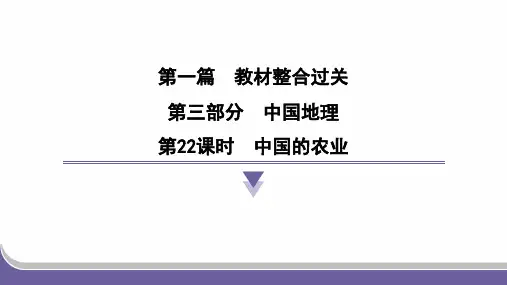 2025年中考地理一轮复习教材整合过关：第22课时 中国的农业