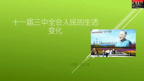 十一届三中全会人民的生活变化