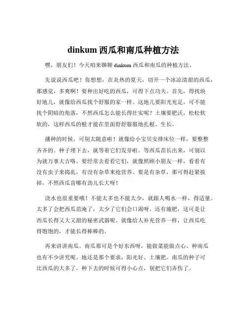 dinkum西瓜和南瓜种植方法