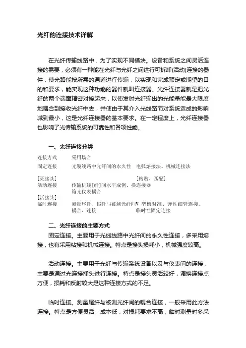 光纤的连接技术详解