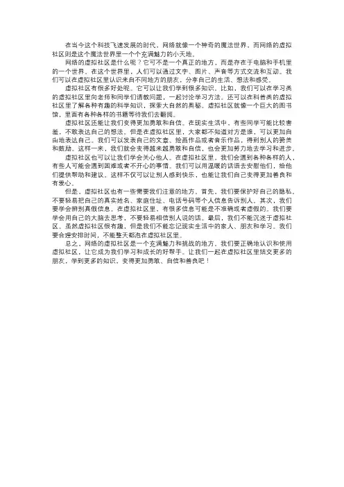 网络的虚拟社区