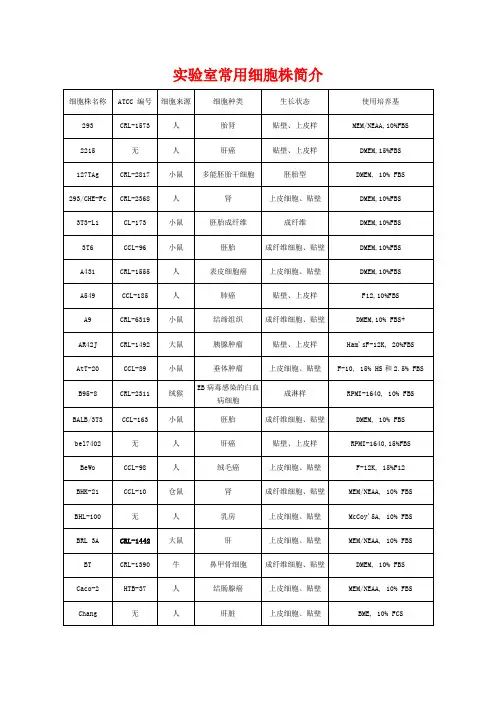 细胞种类