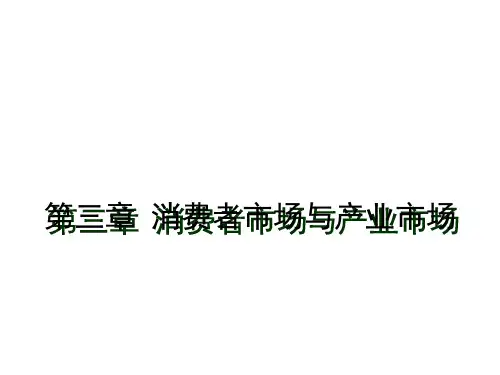 第三章 消费者市场与产业市场--购买行为不同