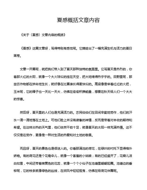 夏感概括文章内容