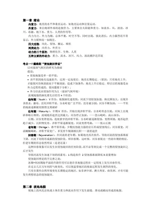 地院地貌学知识梳理