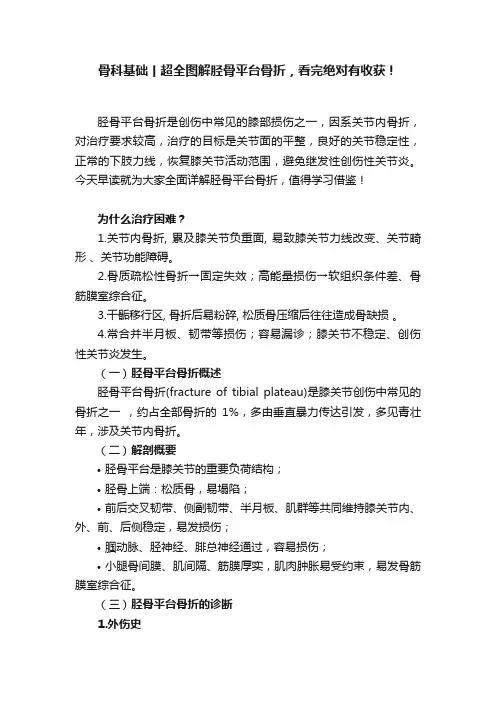骨科基础丨超全图解胫骨平台骨折，看完绝对有收获！