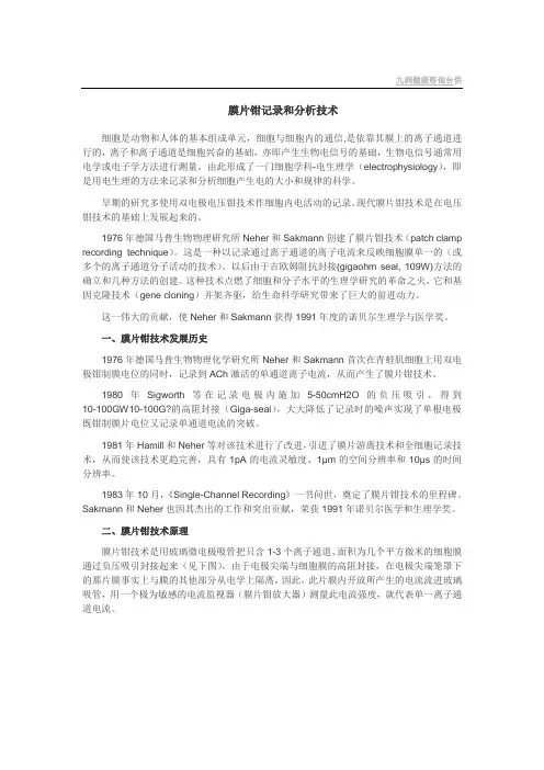 膜片钳记录和分析技术