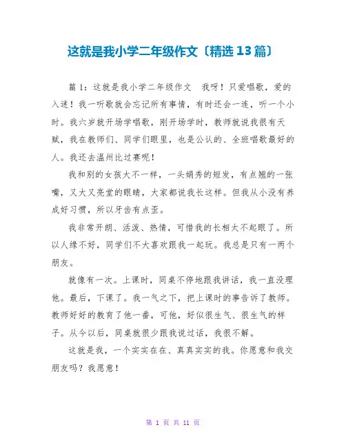 这就是我小学二年级作文(精选13篇)