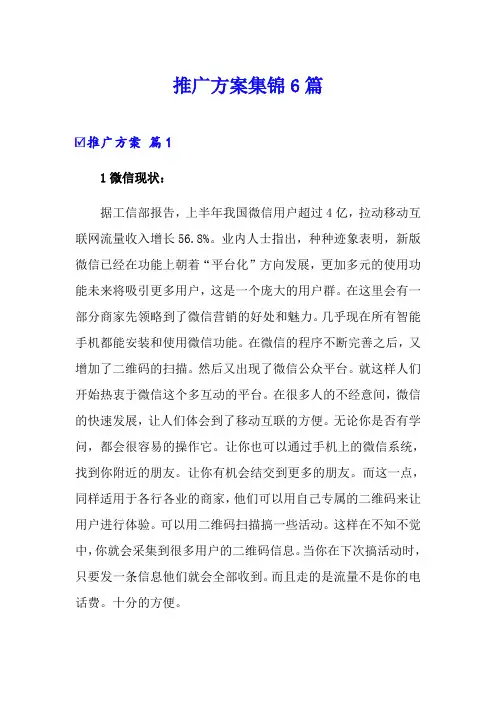 网站推广方案集锦6篇