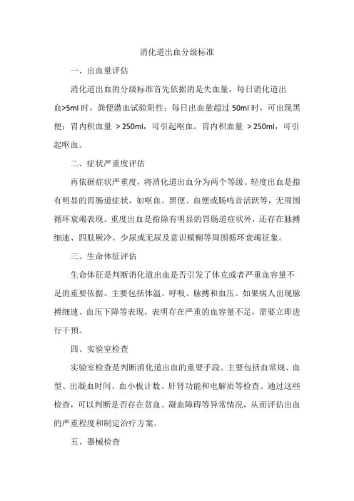 消化道出血分级标准