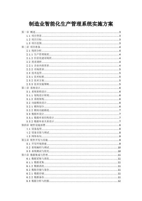 制造业智能化生产管理系统实施方案