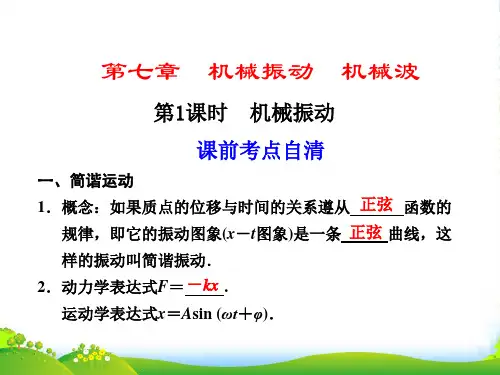 【步步高】高中物理大一轮复习 第七章 机械振动 机械波 第1课时 机械振动讲义课件 大纲人教版
