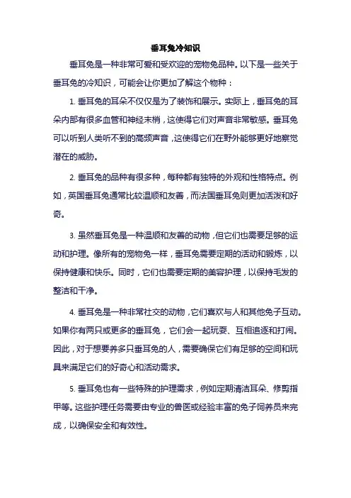 垂耳兔冷知识