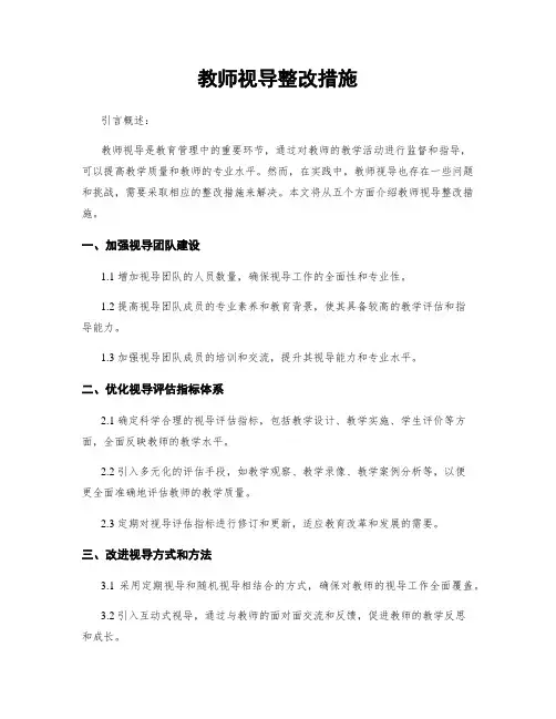 教师视导整改措施