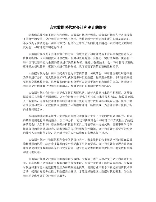 论大数据时代对会计和审计的影响