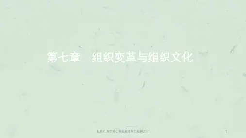 组织行为学第七章组织变革与组织文化课件