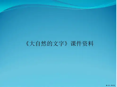 《大自然的文字》课件资料