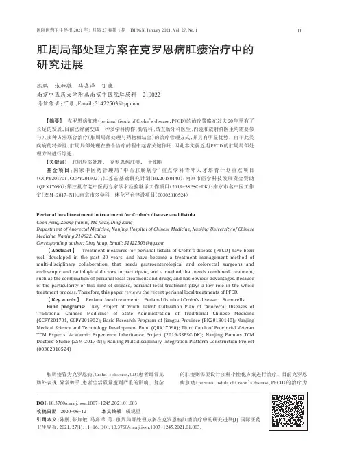 肛周局部处理方案在克罗恩病肛瘘治疗中的研究进展