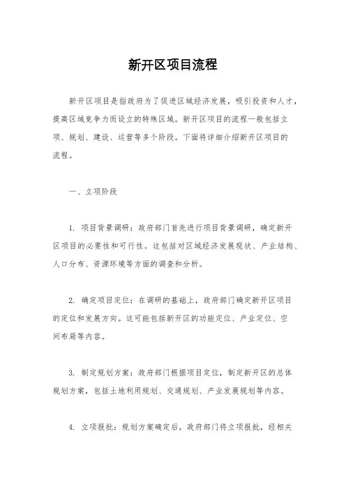 新开区项目流程