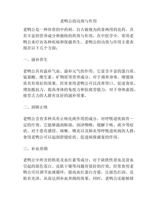 老鸭公的功效与作用