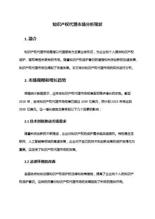 2024年知识产权代理市场分析现状