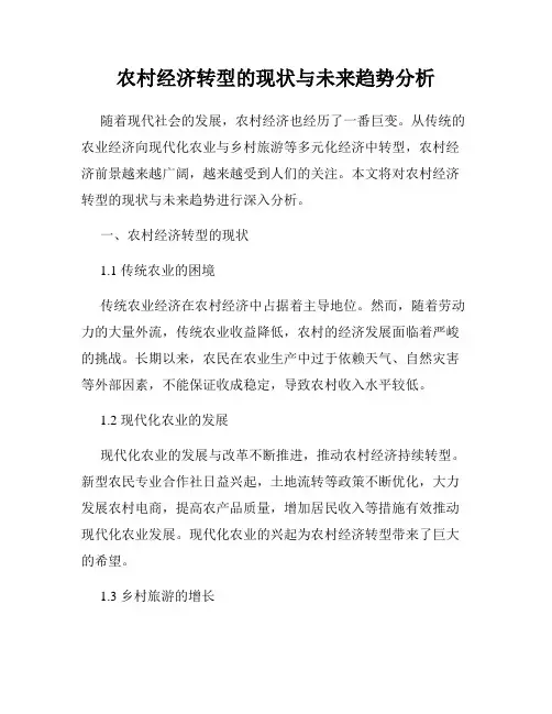 农村经济转型的现状与未来趋势分析