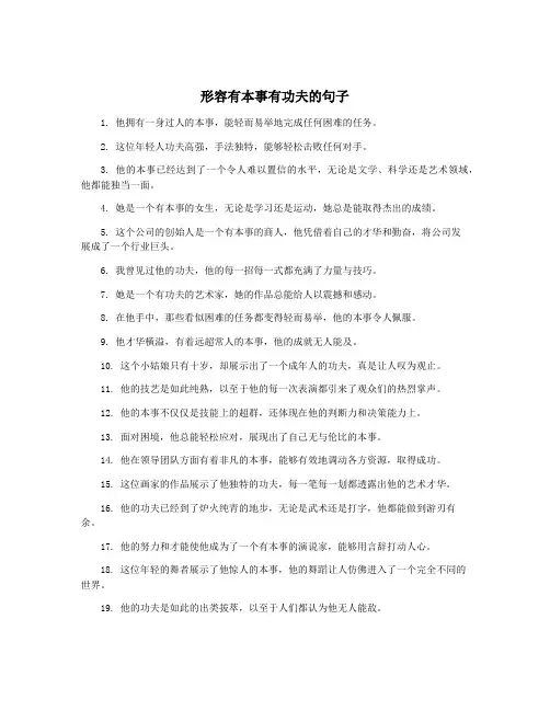 形容有本事有功夫的句子