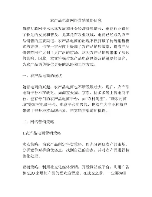 农产品电商网络营销策略研究