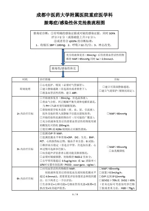 脓毒症、感染性休克抢救流程图