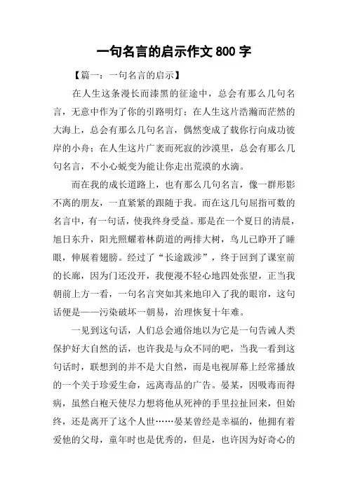 一句名言的启示作文800字