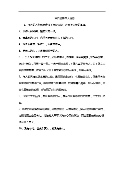 评价国家伟人话语