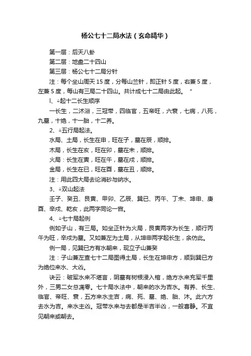 杨公七十二局水法（玄命精华）