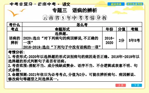 中考语文 专题三 语病的辨析