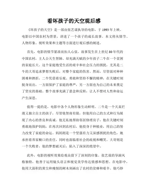 看坏孩子的天空观后感