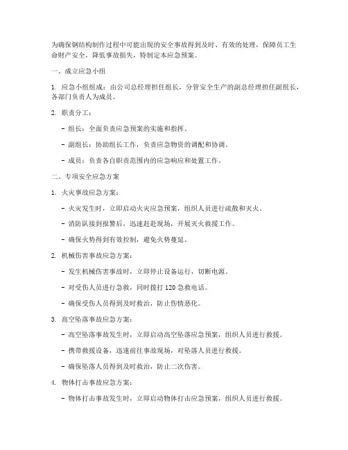 钢结构制作企业应急预案