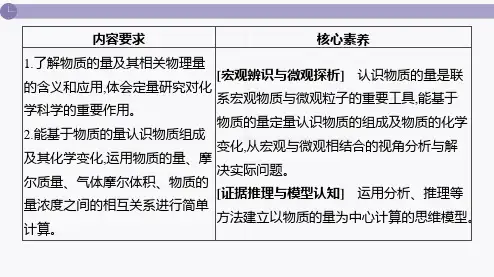 第6讲 物质的量 气体摩尔体积