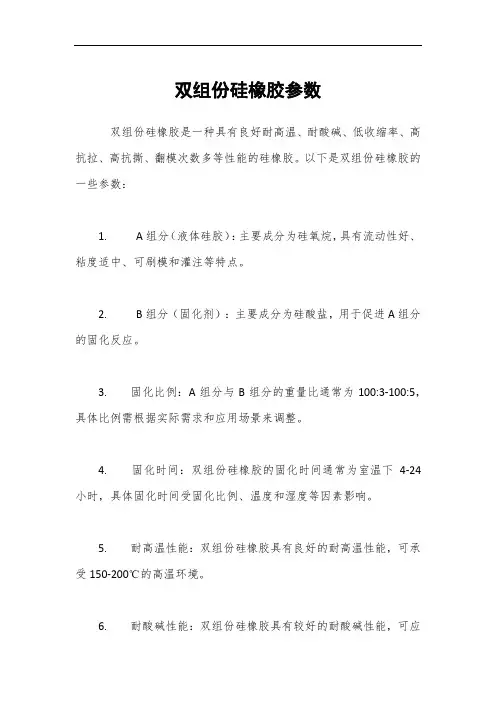 双组份硅橡胶参数