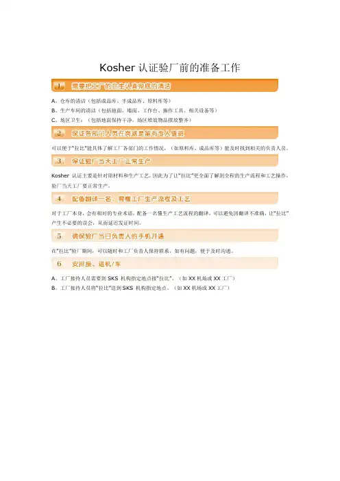 Kosher认证验厂前的准备工作
