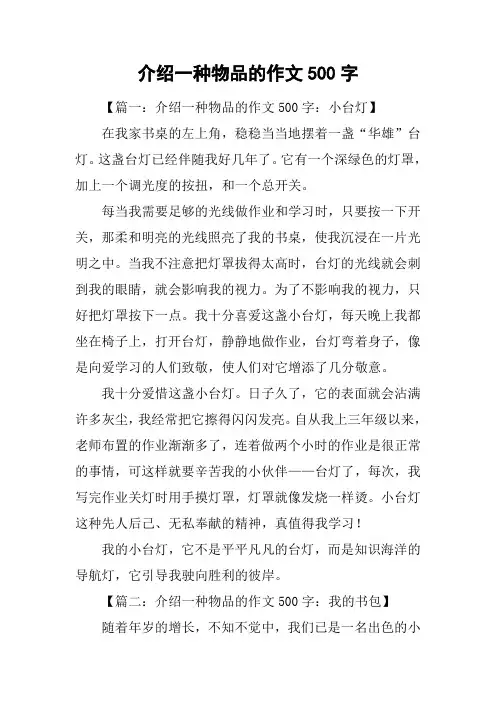 介绍一种物品的作文500字
