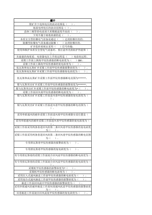 2020煤矿安全仪器监测工技能鉴定题库