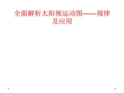 全面解析太阳视运动图——规律及应用