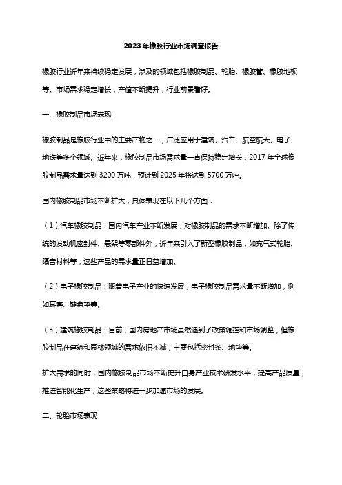 2023年橡胶行业市场调查报告