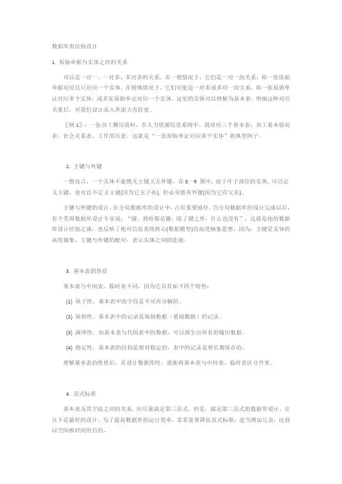数据库表结构设计