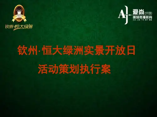 恒大绿洲实景开放日活动方案 