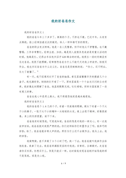 我的好爸爸作文
