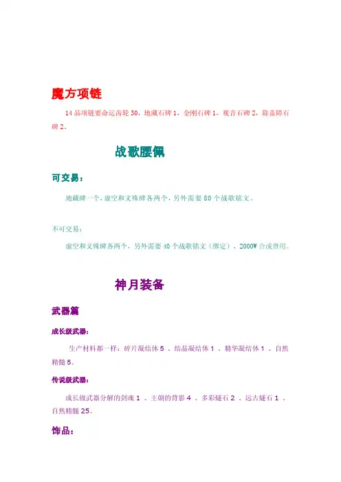 完美国际魔方项链资料战歌腰佩资料神月装备资料精华精辟转移寰宇石数量[辅导]