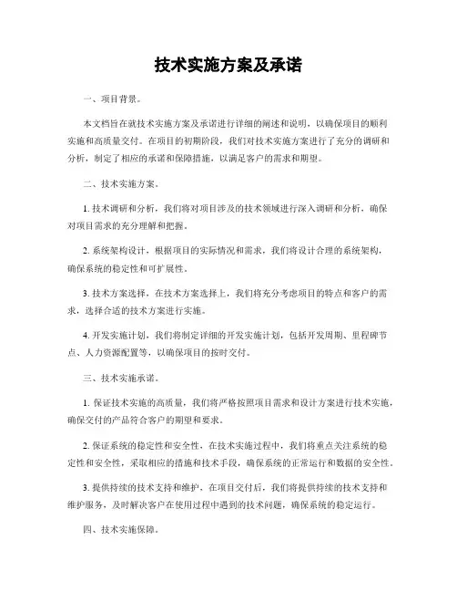 技术实施方案及承诺