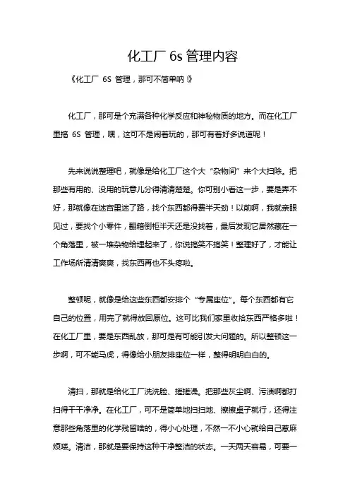 化工厂6s管理内容