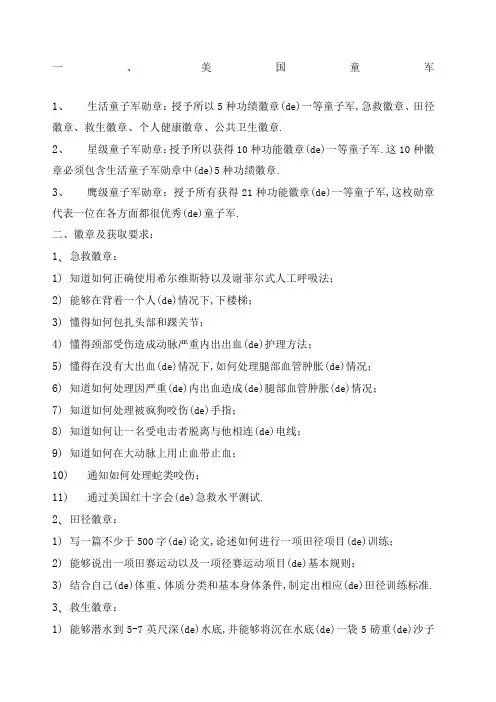 美国童军徽章体系