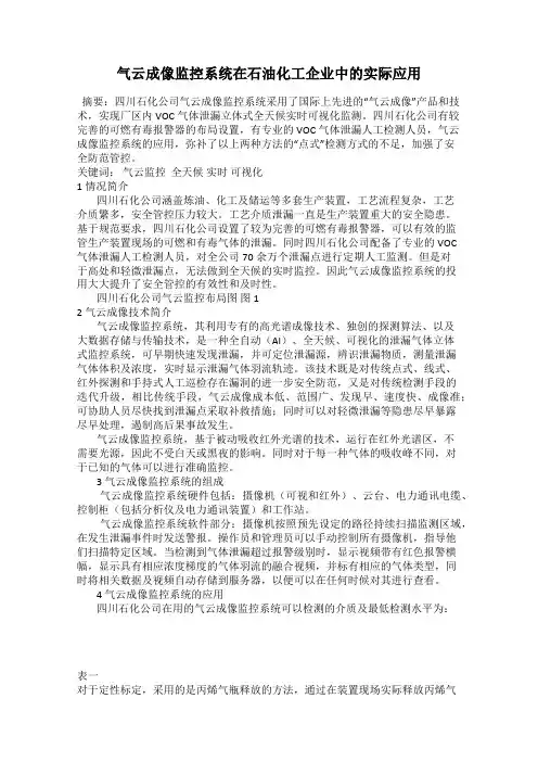 气云成像监控系统在石油化工企业中的实际应用